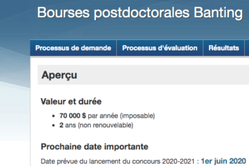 Bourses Banting 2020 au Canada