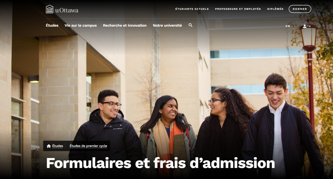 Formulaires et frais d’admission à l’Université d’Ottawa